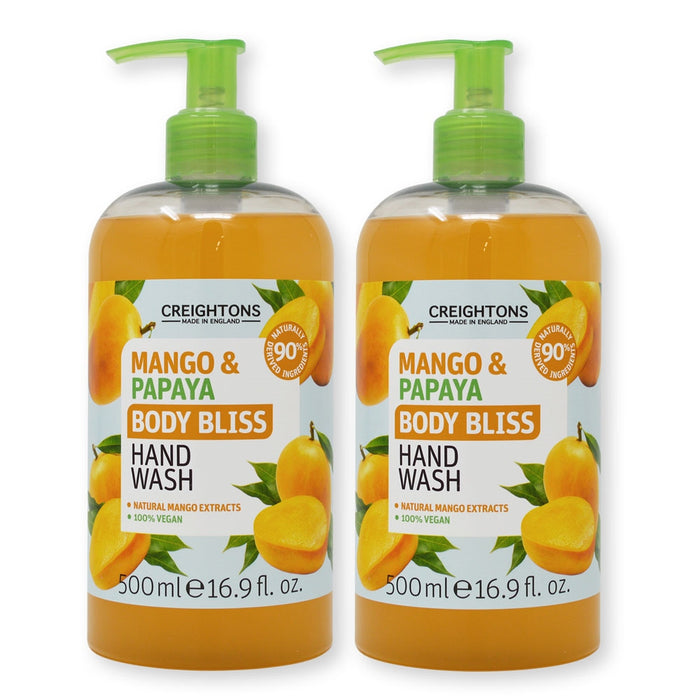 Body Bliss Mango and Papaya Hand Wash Bundle 2 x 500ml