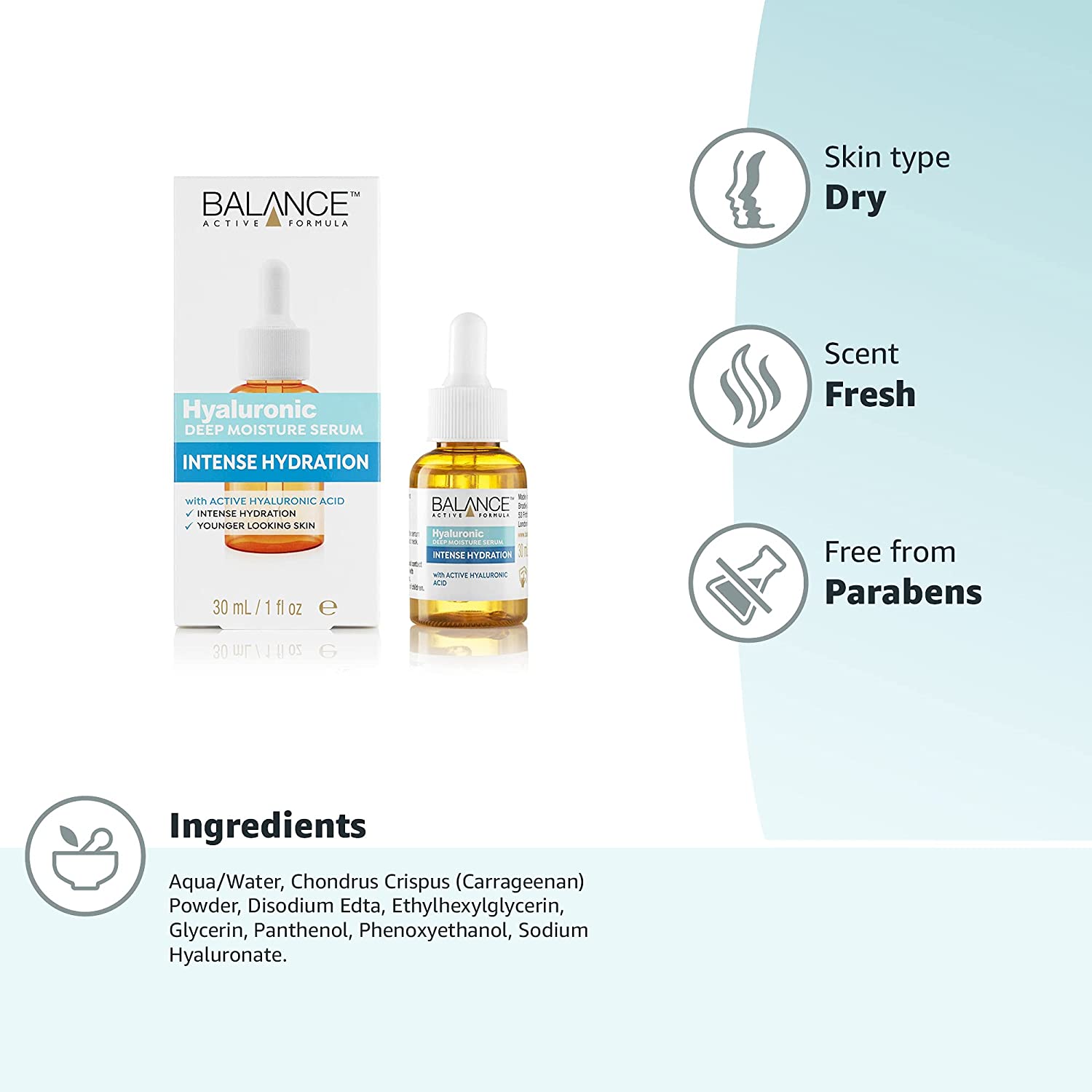 Skincare Hyaluronic Deep Moisture Serum 30ml - Balance Active Formula