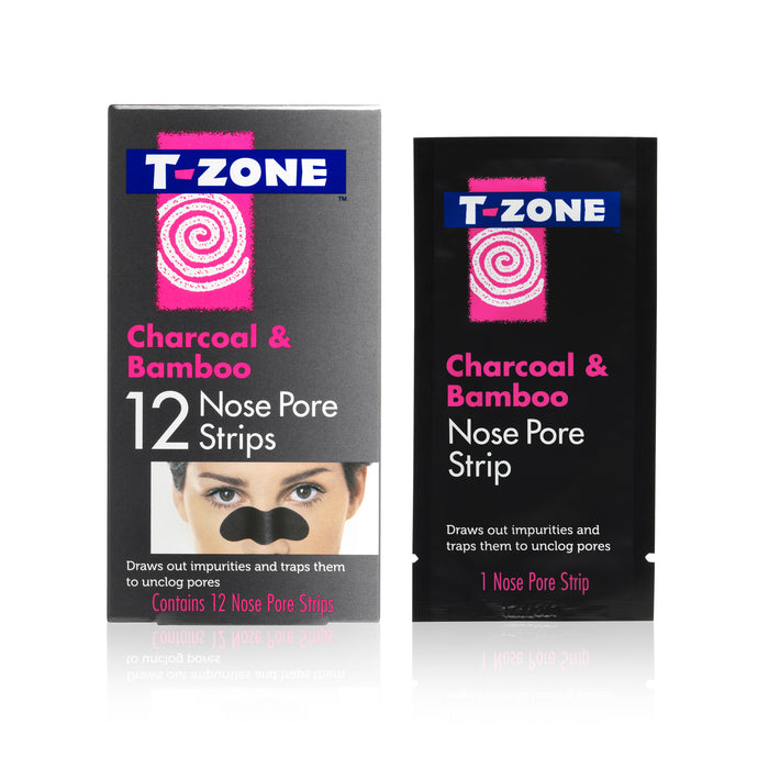 T-ZONE Charcoal & Bamboo Nose Pore Strips 12's